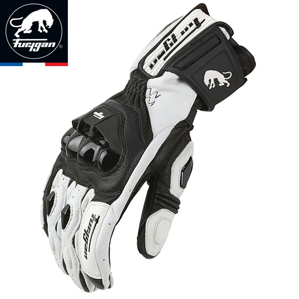 Кожаные перчатки для езды на мотоцикле длинные всесезонные против столкновений