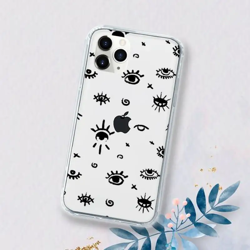 

Evil Eye Blue Abstract Phone Case Transparent for iPhone 11 12 mini pro XS MAX 8 7 6 6S Plus X 5S SE 2020 XR
