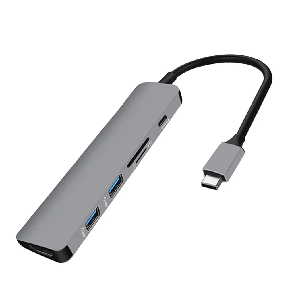 Ouhaobin 6in1 Type-C Hub USB 3.0 Adapter to HDMI 4 K Video PD usb3.0 for Reader SD / TF Card Port PC | Компьютеры и офис