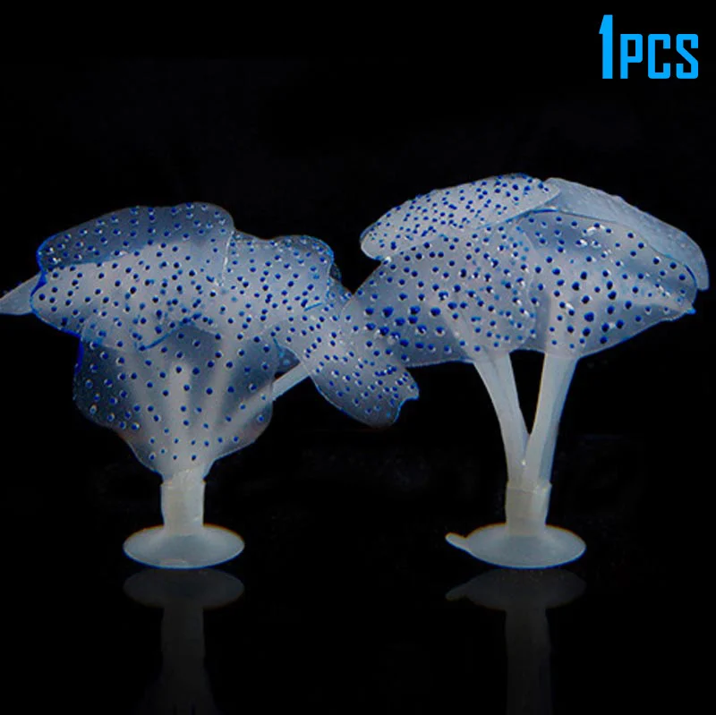 Fish Tank Glowing Artificial Jellyfishes Silicone Simulated Aquatic Plants Fluorescent Vivid Jellyfish Aquarium Decor 669 - Цвет: 5