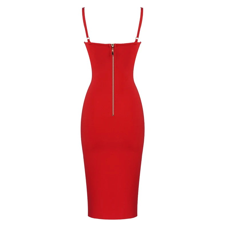 New Arrival Sexy V Neck Blue Bandage Dress Knitted Elastic Bodycon Party Dress