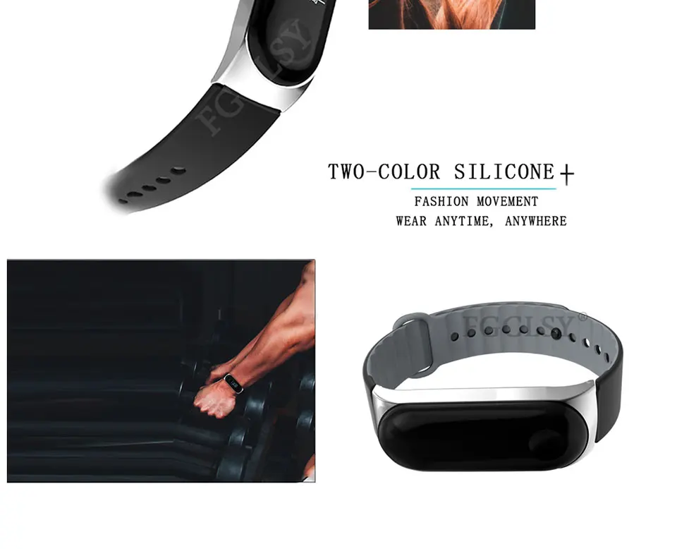 FGCLSY mi Band 4 3 спортивный ремешок для xiaomi mi band 4 3 силиконовый ремешок на запястье аксессуары браслет металлический слот для xiaomi mi band 4