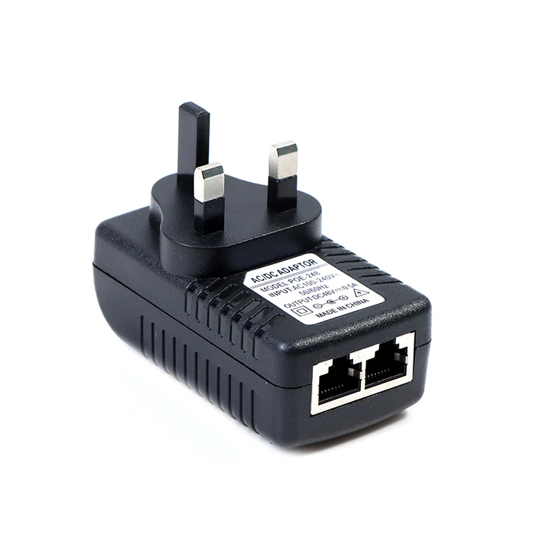

48V DC 0.5A POE Injector POE Switch Ethernet Power Adapter UK Plug