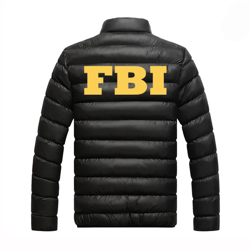 Мужская Новая осенне-зимняя модная теплая куртка на молнии с принтом FBI 2021