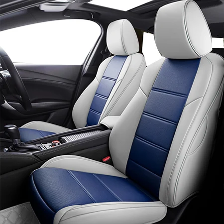 Gray blue standard Пользовательские автомобильное сиденье из кожи чехол для mitsubishi outlander xl 3 ASX Pajero sport lancer 9 аксессуары Чехлы для автомобиля - Название цвета: Gray blue standard