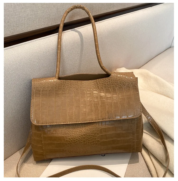 

2021 new arrival Crocodile Pattern women handbag Large Capacity Shoulder Bags for female Casual Totes Pu Leather messenger bag