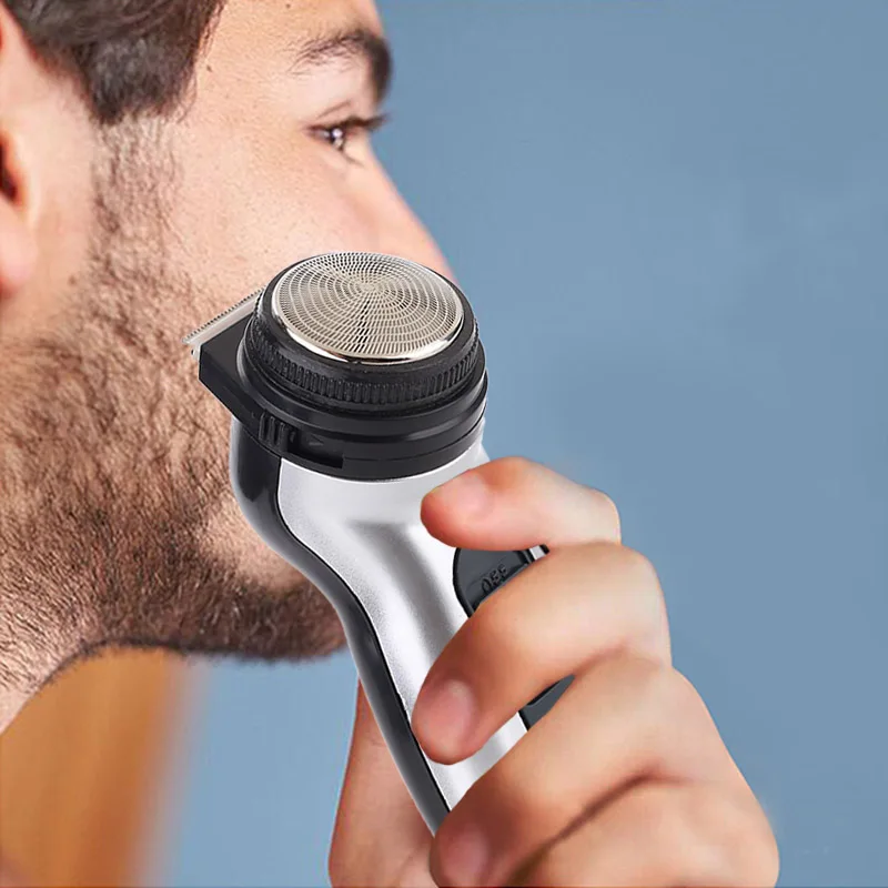 Триммер для бороды Мужская бритва Серебристая электрическая машинка стрижки