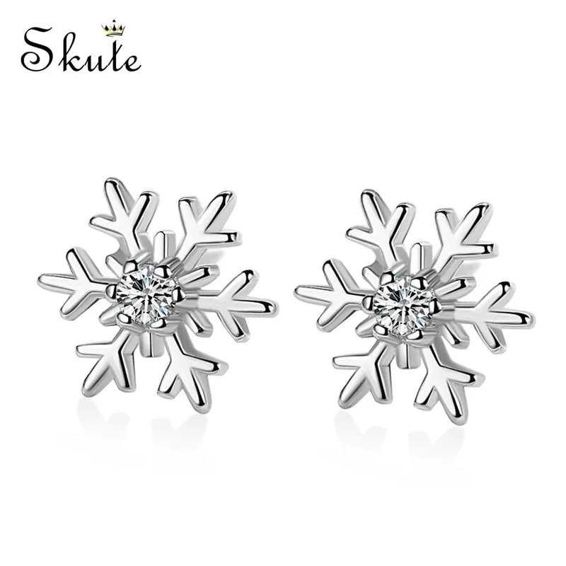 Skute Изящные крошечные серьги-гвоздики со снежинками для женщин модные ювелирные