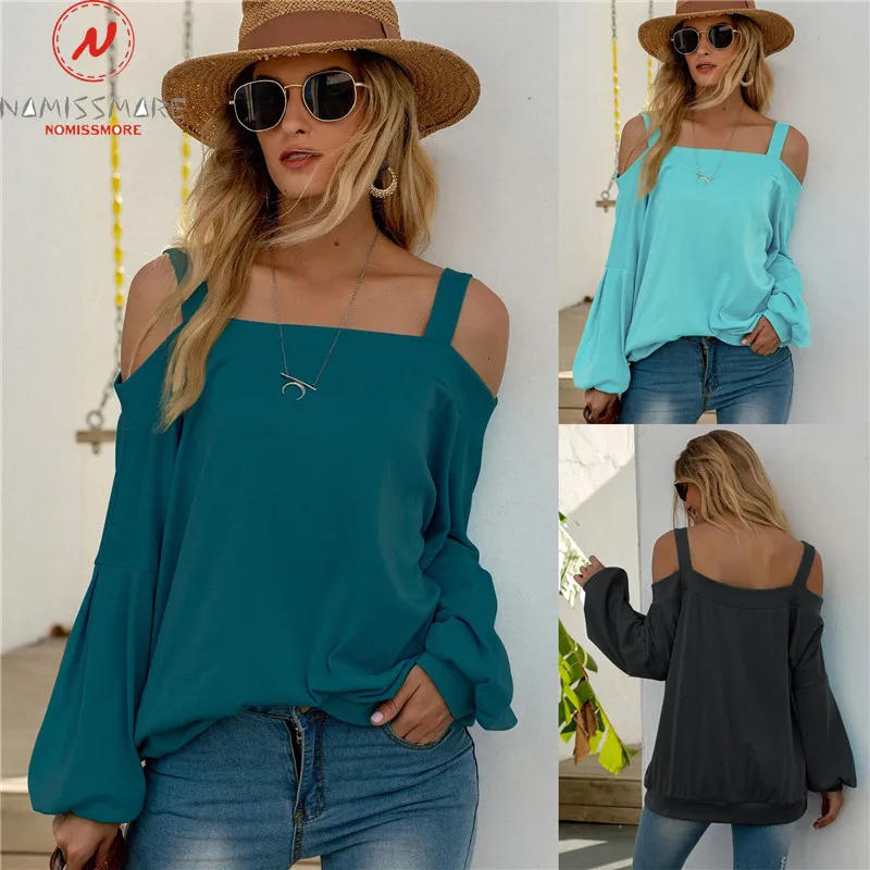 

Fashion Women Solid Color Hoodies Patchwork Design Off Shoulder Slash Neck Long Sleeve Autumn Winter Casual Loose Top