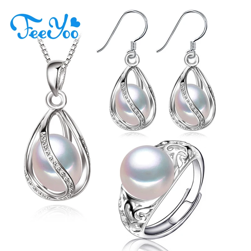 Комплект из колье и серёг серебра 925 пробы | Украшения аксессуары