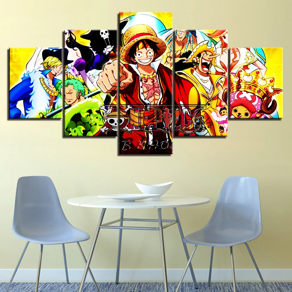 

HD Print Picture Nordic Home Decor Canvas Painting Anime One Piece Monkey D. Luffy Poster Modular Wall Art Modern Living Room