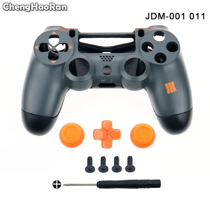 ChengHaoRan Housing Shell Thumbsticks Cap Dpad For DualShock 4 PlayStation 4 PS4 V1 JDM-001 011 Controller Case Cover Screws