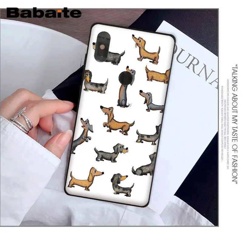 Babaite Animals Dogs Dachshund Black Soft Shell Phone Cover for Xiaomi Mi Note 2 3 MIX 2 2S Redmi 5 5 Plus 6 6Pro 6A Note 5 5A