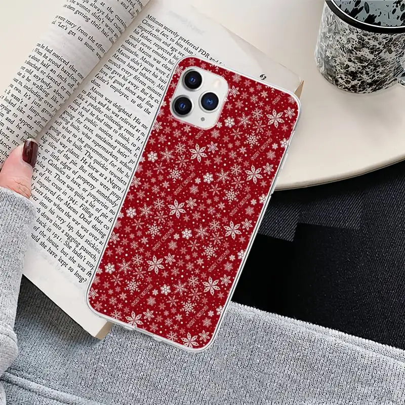 christmas new year deer phone case for iphone 12 11 pro max xs x xr 7 8 6 6s plus 5s se 2020 transparent cover free global shipping