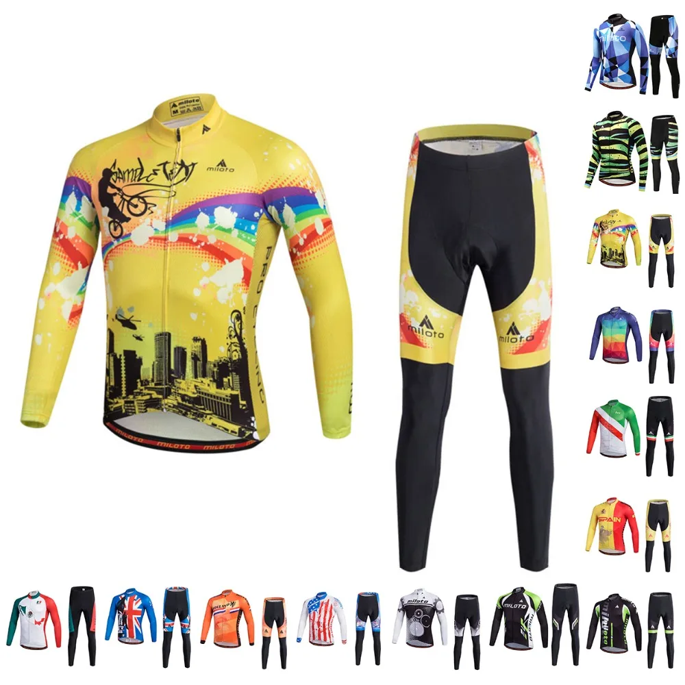 Комплект одежды для велоспорта MILOTO 2019 Ropa Ciclismo Pro Мужской трикотажная одежда с