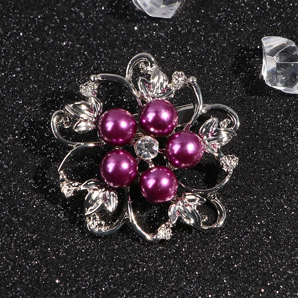Ретро античный жемчуг кристалл стразы цветок булавки броши для женщин вечерние