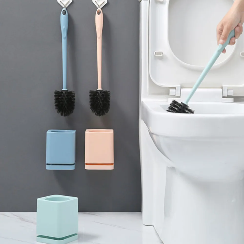 

Wall-Mounted Toilet Brush Efficient Cleaning No Dead Ends Cleaning Brush Long Handle Durable Household Bathroom Accessories S L1