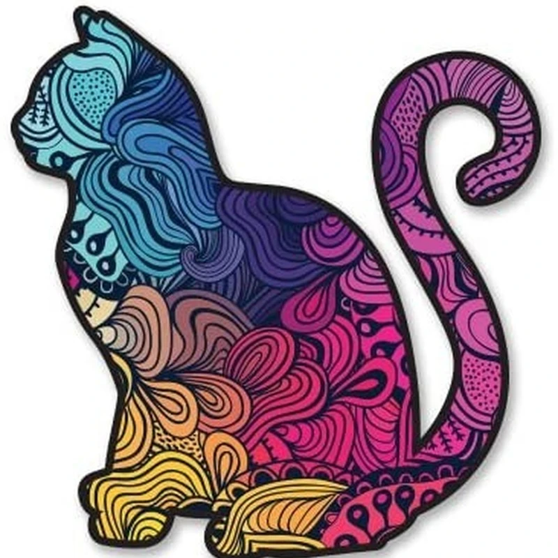 

Funny Cat Colorful Pattern Cute Trendy Car Sticker Automobiles Motorcycles Exterior Accssories PVC Decals for Bmw Audi Jeep Vw