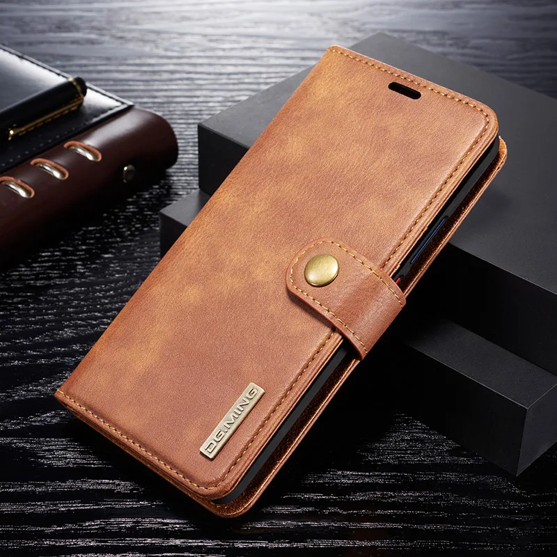 Винтажный съемный чехол-кошелек из натуральной кожи для huawei mate 20 P30 Pro P20 mate 30 mate 30 Pro P30 Lite с подставкой и отделением для карт - Цвет: Коричневый