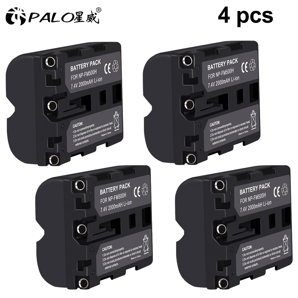 4PCS 2000 мА/ч, NP-FM500H NP FM500H NPFM500H Камера Батарея+ ЖК-дисплей USB Dual Зарядное устройство для sony A57 A58 A65 A77 A99 A550 A560 A580 Батарея L10 - Цвет: 4PCS