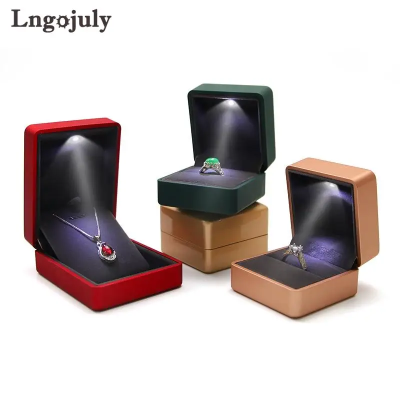 

High Quality Luxury LED Light Jewelry Packing Box For Romantic Proposal Engagement Wedding Birthday Jewelry Gift Box