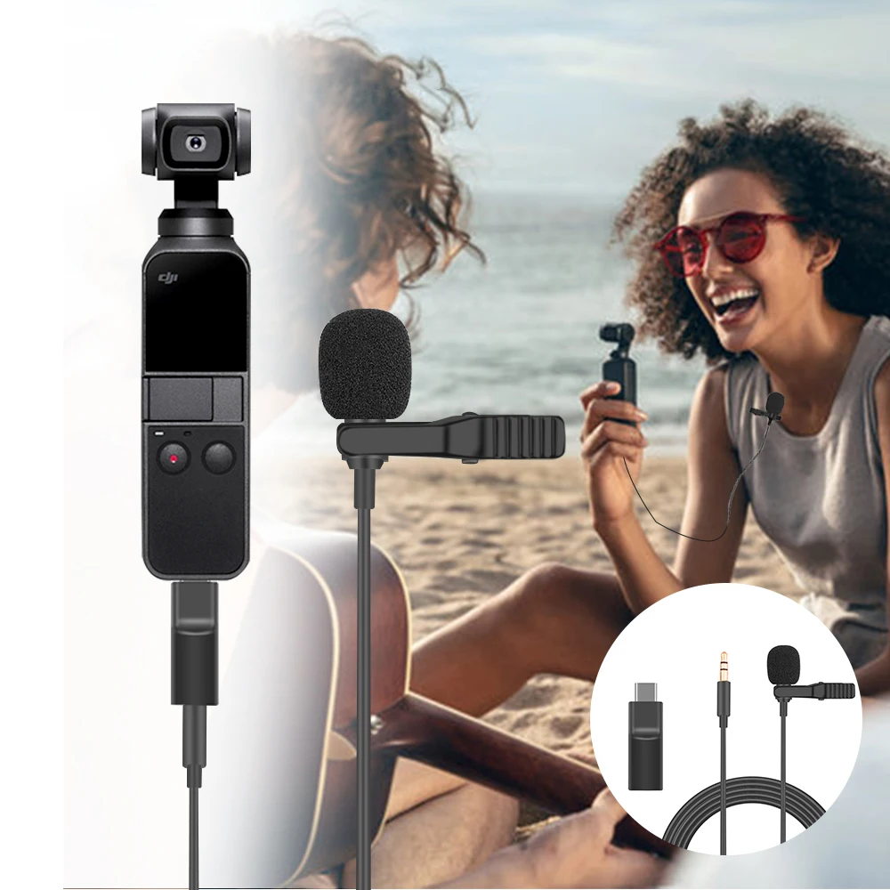 

for DJI Osmo Action Osmo Pocket 3.5mm Mini Microphone Mic Audio Adapter for Osmo Pocket ACTION Extension Camera Accessories