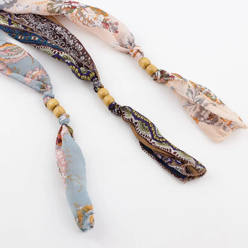 Модный женский шарф пояс корейский Узкий Шелковый красивое платье в этническом