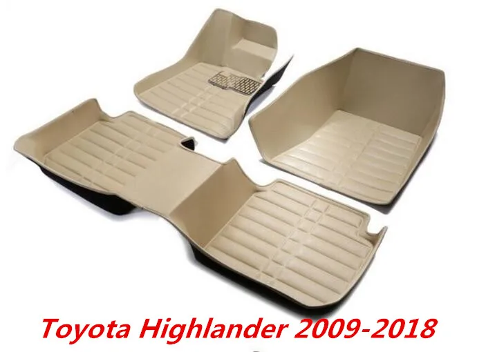 Роскошный 3D напольный коврик для Toyota high Lander 2009 2010 2011 2012 2013 2014 2015 2016 2017 (5/7 сидений)