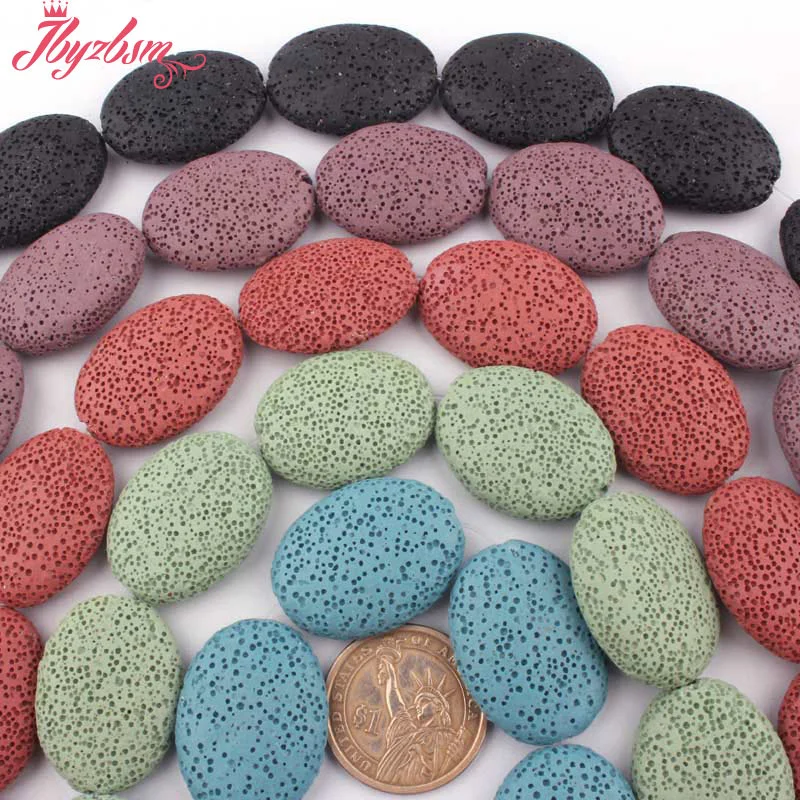 24x30mm Smooth Oval Bead Lava Rock Natural Stone Beads For DIY Necklace Bracelat Earrings Jewelry Making 15&quot Free Shipping | Украшения