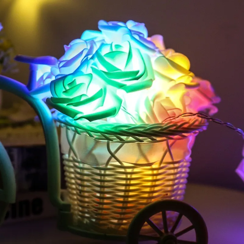2M Роза цветок светодиодный гирлянды Рождественский праздник света для Дня