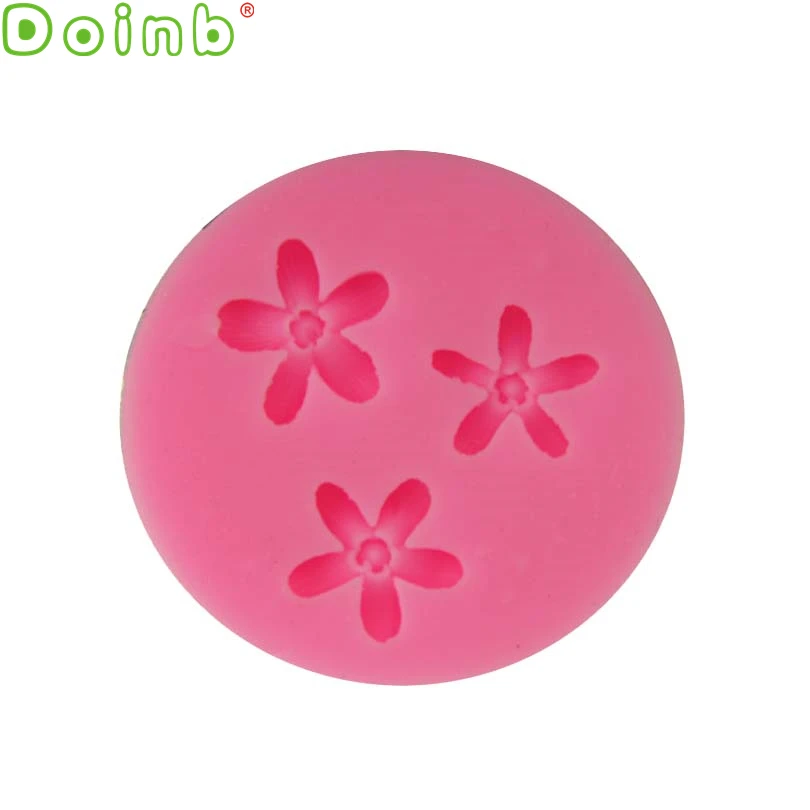 Мини 3 отверстия цветок Силиконовая Форма Sugarcraft Инструменты для украшения тортов