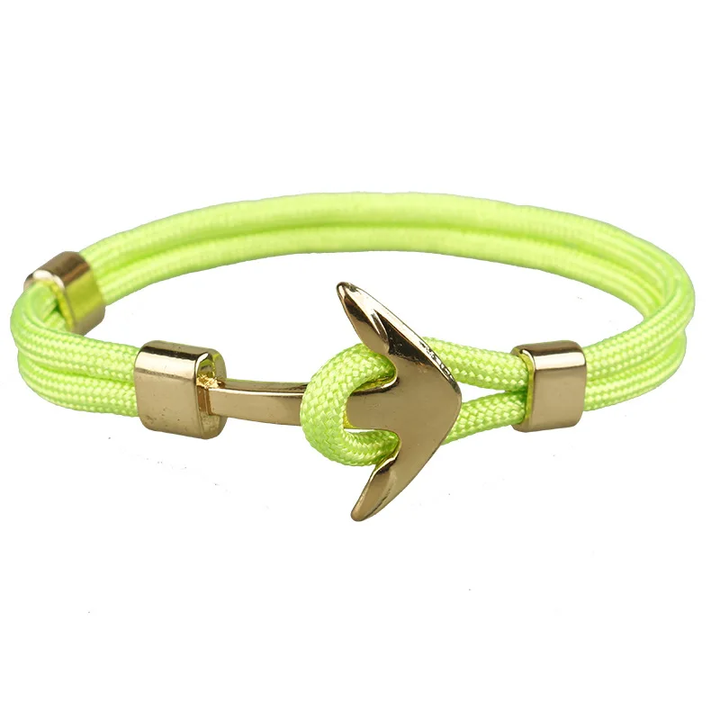 Новинка 2019 модные золотистые браслеты с якорем Мужская подвеска веревка для