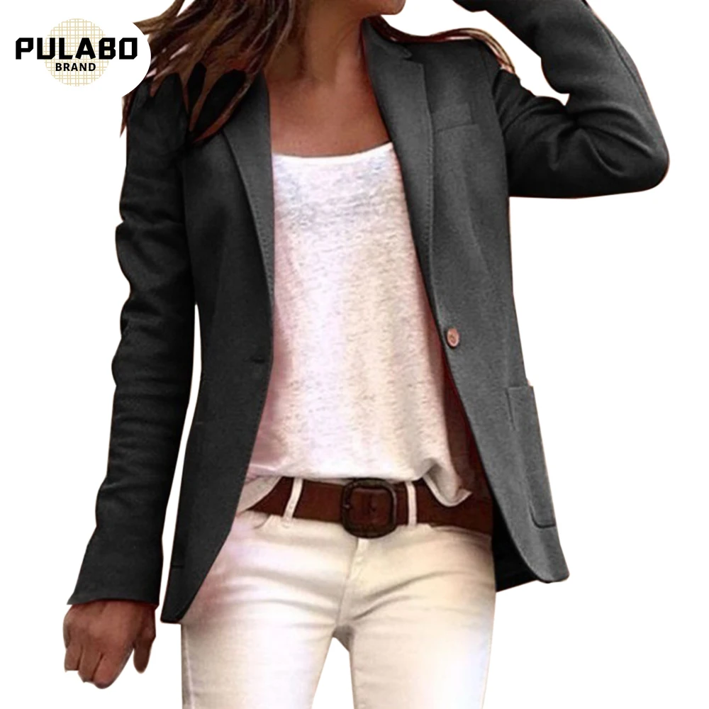 

Модный Женский приталенный офисный блейзер с длинным рукавом, Осенний Повседневный женский костюм, блейзеры, новинка 2021, блейзер, пальто