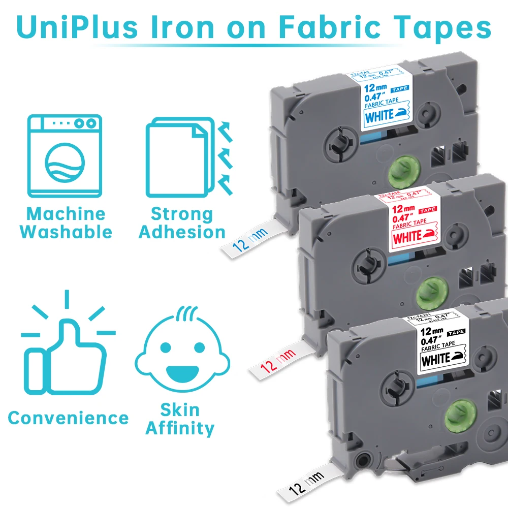 UniPlus 4 шт. тканевые этикетки ленты FA3 подходят для изготовления этикеток тёмно