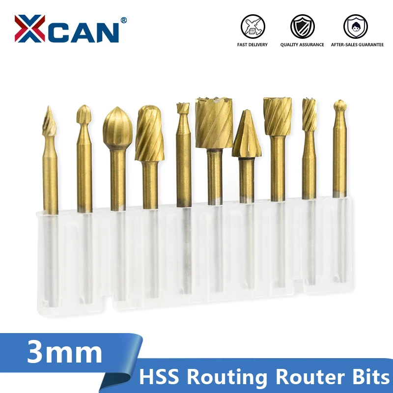 XCAN HSS роутер 3 мм хвостовик с титановым покрытием вращающиеся заусенцы инструмент