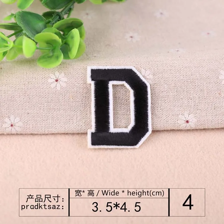 Черные вышитые буквы английского алфавита нашивки сделай сам термоплавкий клей