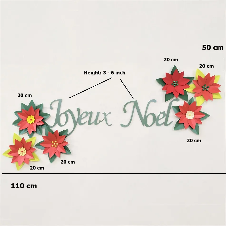 

Paper Merry Christmas Flowers Set Christmas Home Decor Party Backdrop Xmas Joyeux Noel Flores Feliz Navidad Red Flower