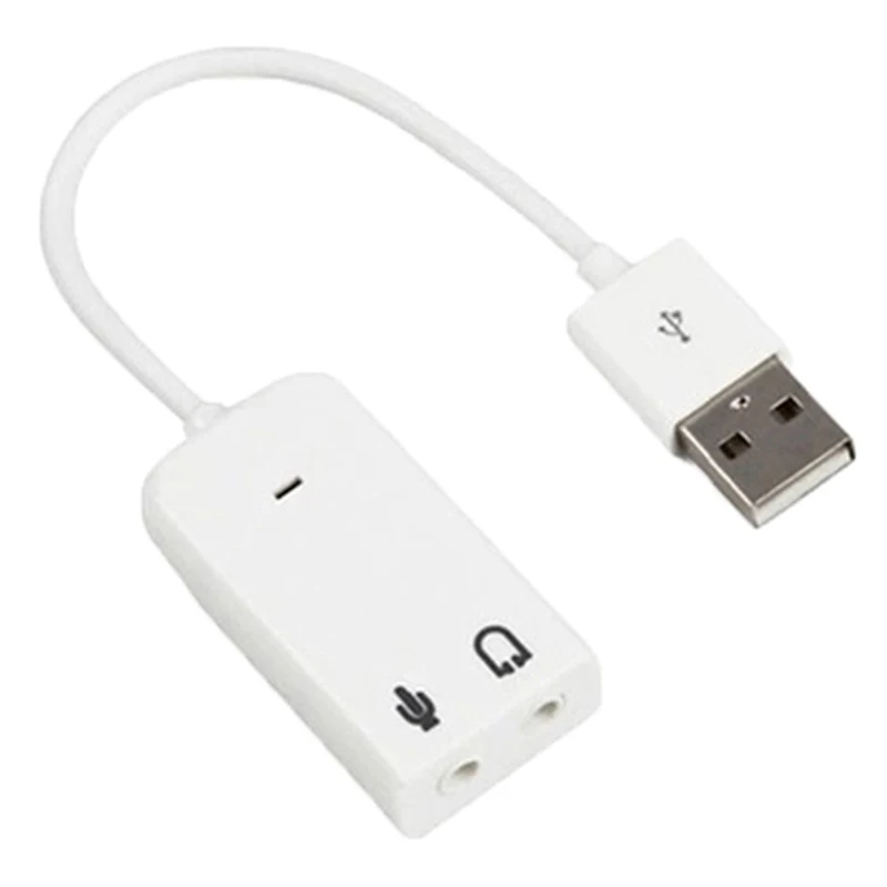 

7,1 внешняя звуковая карта USB с разъемом 3,5 мм, аудиоадаптер для наушников с кабелем, микрофоном, звуковая карта для ноутбука, ноутбука