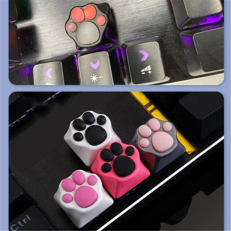 

1Pcs Personality Customized ABS Silicone Kitty Paw Artisan Cat Paws Pad Keyboard keyCaps for Cherry MX Switches