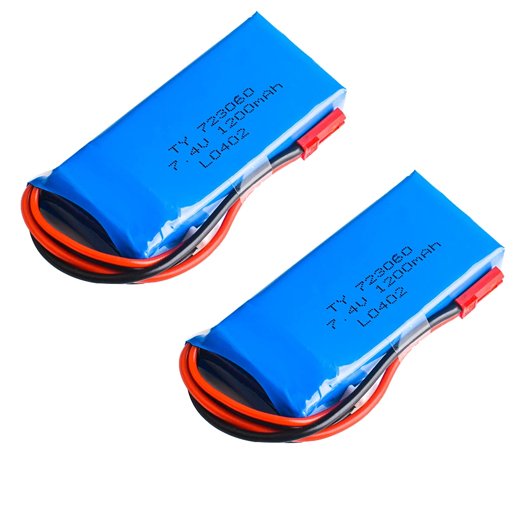 Lipo батарея 7 4 v 1200mAh 2S 30C Li Po с JST разъем для HC6/Rc автомобиля/Rc квадрокоптера|Детали и