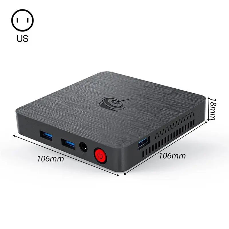 

Beelink T4 Pro мини ПК 4 ГБ ОЗУ + 64 Гб eMMC 2,4 ГГц Windows 10 Настольный двойной Wi-Fi BT4.0 4K HD дисплей адаптер питания США