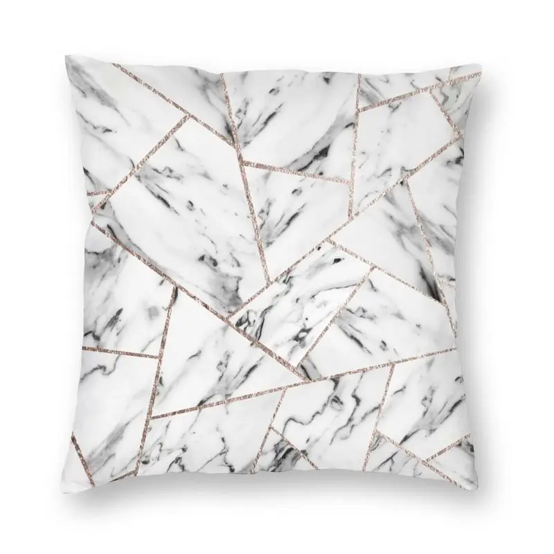 

Наволочка для подушки с геометрическим рисунком, белый мрамор, розовое золото, 40 х40 см, декоративный чехол для гостиной с абстрактным рисунк...