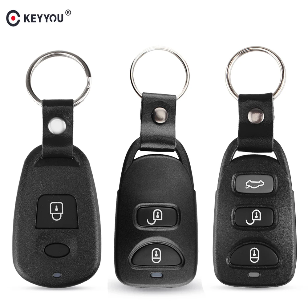 

KEYYOU For Hyundai Kia Elantra Tucson Sonata Santa FE Carens Replacement 2+1 2 3+1 Buttons Car Remote Key Case Shell Fob Cover