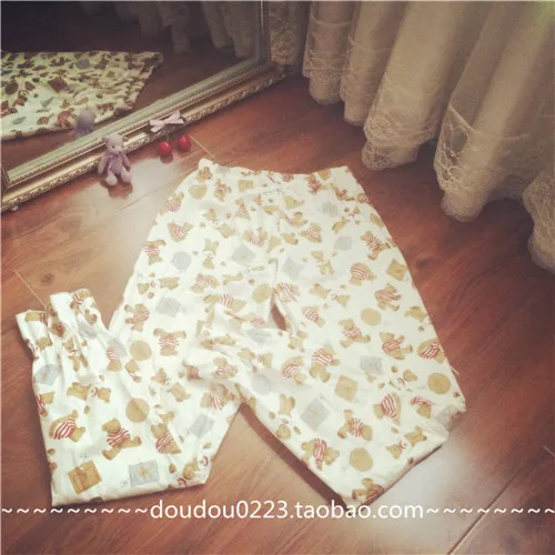 Японские милые Лолиты мягкие sister винтажные Ретро Леггинсы с медведем брюки на