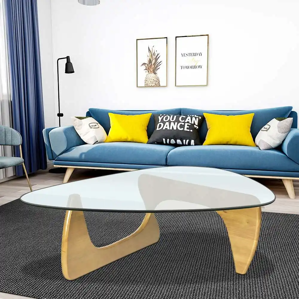 

Coffee Tables Modern Triangle Glass Tea Table Fruit Dessert Service End Table Nordic for Living Room Sofa Side Home Furniture
