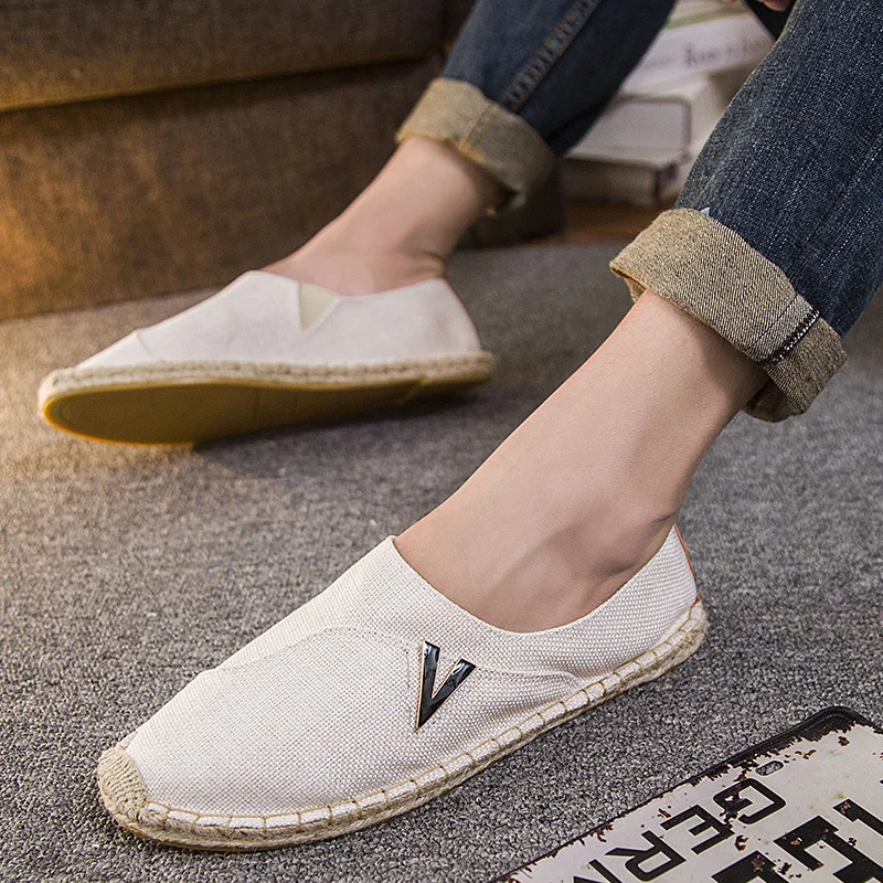 CHANGTU Breathable Linen Casual Men's Shoes Old Beijing Cloth Women Leisure Flat Fisherman Driving couple | Обувь