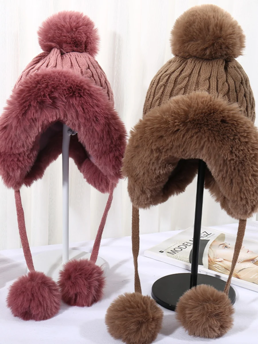 

Cute Fox Ears Beanie Winter Warm 100% Handmade Knit Hat