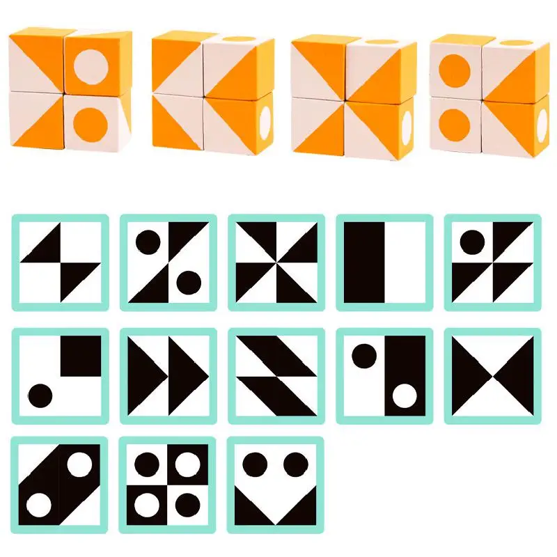 Монтессори образовательные геометрические меняющие лицо строительные блоки