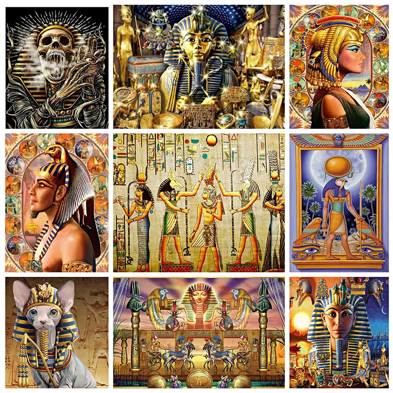 Новая полная алмазная живопись египетский фараон простая спальня гостиная 2020
