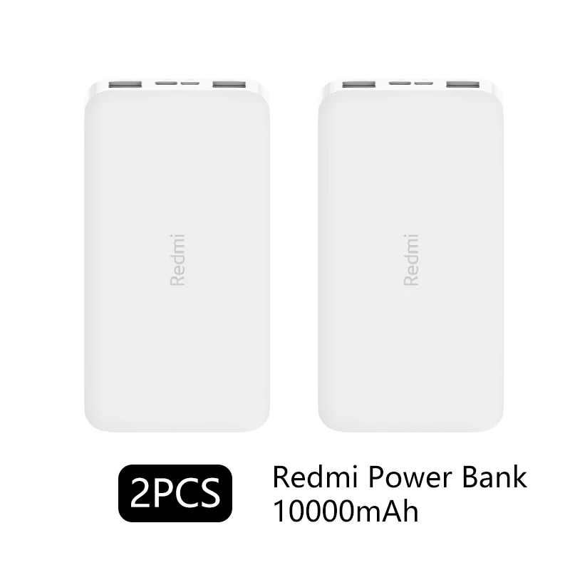 Xiaomi Redmi внешний аккумулятор 10000 мАч 20000 мАч Qi быстрое зарядное устройство портативное зарядное устройство Внешний аккумулятор - Цвет: 10000mah 2pcs